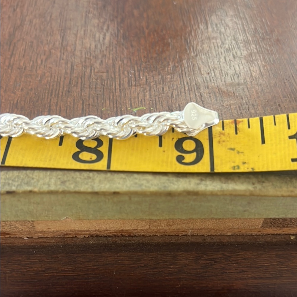 Silver filled Rope Chain Bracelet - Picture 3 of 6